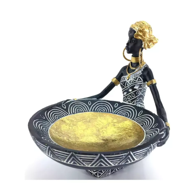 Figura Africana Fuente - Resina - Escultura - Imagen 3